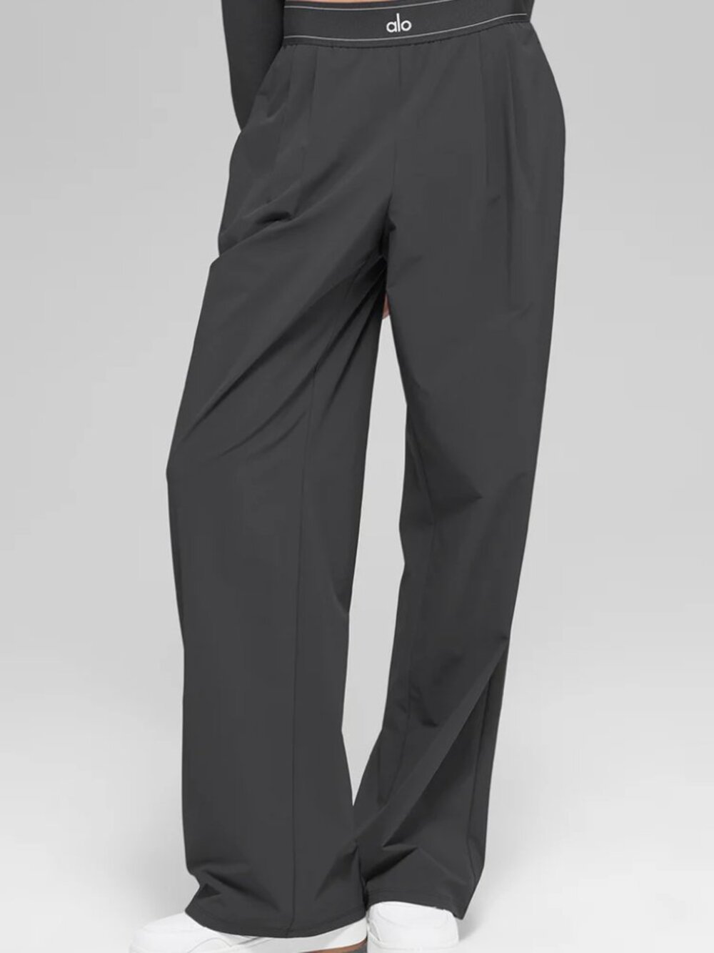 NWT 😛 Alo Yoga Suit Up Trouser Anthracite Neutral Wide Leg Pants 🖤 (Regular)